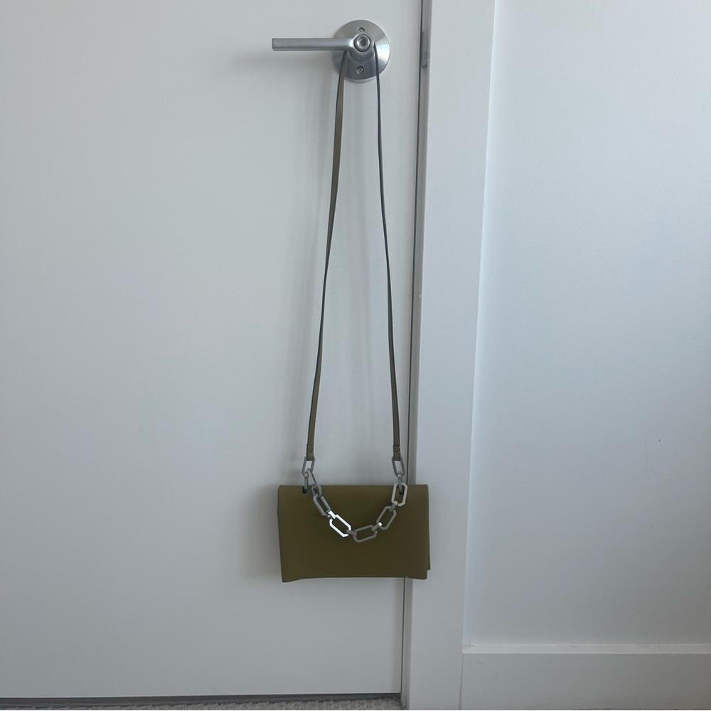 All Saints Yua Leather Removable Chain Clutch Bag - Picture 10 of 15